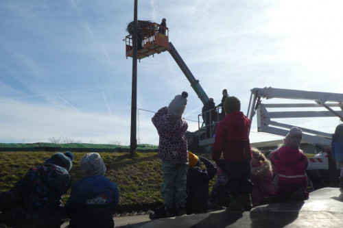 Kita Besuch für Storchennestbau